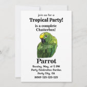 Papegaai Vogel Kletskous Grappig Tropisch Feest Kaart (Voorkant)