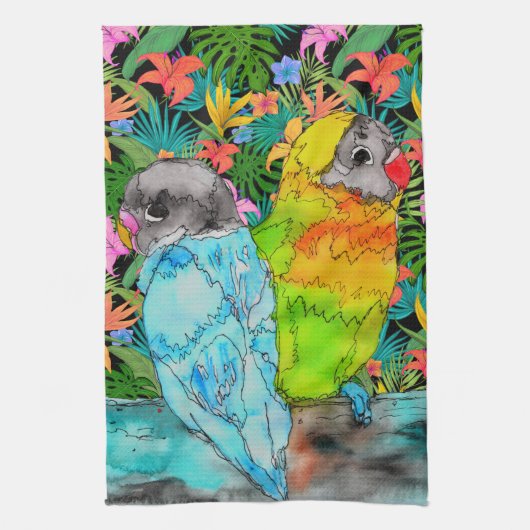 Papegaai Vogel Liefhebber Keukenhanddoek (Verticaal)