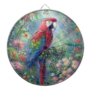 Papegaai Vogel Oerwoud Bloemen Impressionisme Schi Dartbord