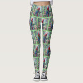Papegaai Vogel Oerwoud Bloemen Impressionisme Schi Leggings (Voorkant)