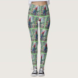 Papegaai Vogel Oerwoud Bloemen Impressionisme Schi Leggings