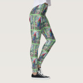 Papegaai Vogel Oerwoud Bloemen Impressionisme Schi Leggings (Rechts)