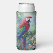 Papegaai Vogel Oerwoud Bloemen Impressionisme Schi Seltzer Blikjeskoeler (Seltzer Achterkant)