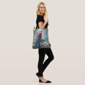 Papegaai Vogel Oerwoud Bloemen Impressionisme Schi Tote Bag (Op model)