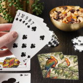 Papegaai vogel op boom tekening pokerkaarten (Insitu)