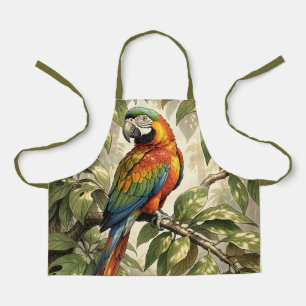 Papegaai vogel op boom tekening schort