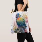 Papegaai Vogel Portret Dier Schilderen Wildlife Gr Tote Bag (Dichtbij)