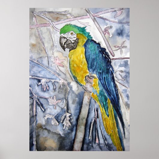 papegaai_vogel_schilderij poster (Voorkant)