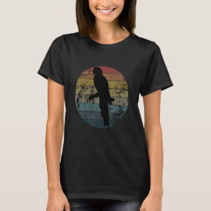Papegaai Vogel Vintage Vervuild Retro Stijl Silhou T-shirt