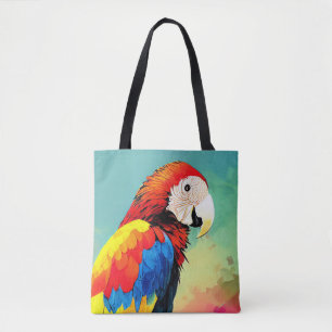 Papegaai Vogel Wild Natuur Dier Kleur Kunst Schild Tote Bag