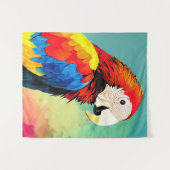 Papegaai Vogel Wild Natuur Dier Kleur Kunst Schild Wandkleed (Voorkant (horizontaal))