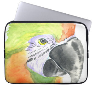 Papegaai waterverf laptop sleeve