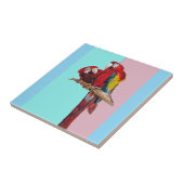 Papegaai Waterverf Roze Geel Babyblauw Ara Tegeltje (Zijkant)