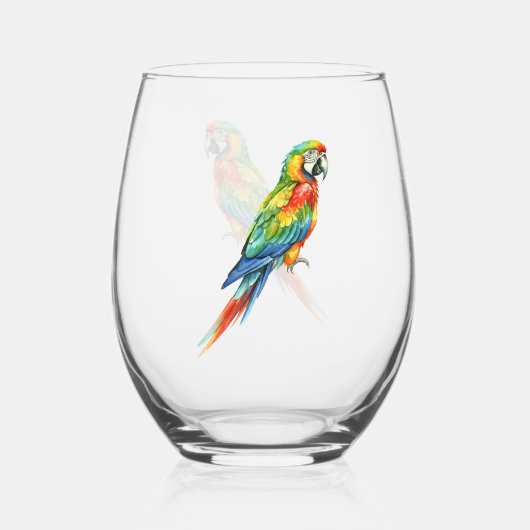 Papegaai Wijnglas Zonder Voet (Voorkant)