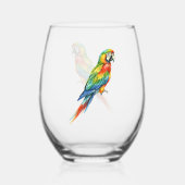 Papegaai Wijnglas Zonder Voet (Achterkant)