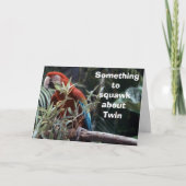 PAPEGAAI ZEGT: "IETS OM OVER TE KRIJSEN TWEELING" KAART (Voorkant)