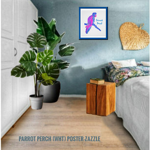 Papegaai zitstok perfect poster
