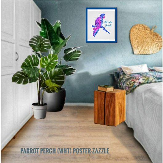Papegaai zitstok perfect poster