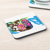 Papegaai zomer bier onderzetter (Linkerzijde)