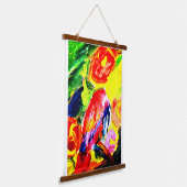 Papegaai zomergeluk hangend wandkleed (Gebogen)