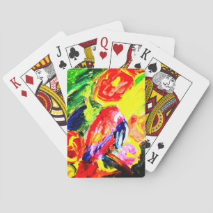 Papegaai zomergeluk pokerkaarten