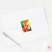 Papegaai zomergeluk vierkante sticker (Envelop)