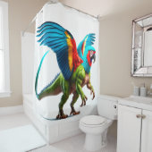 Papegaaidinosaurus Douchegordijn (In situ)