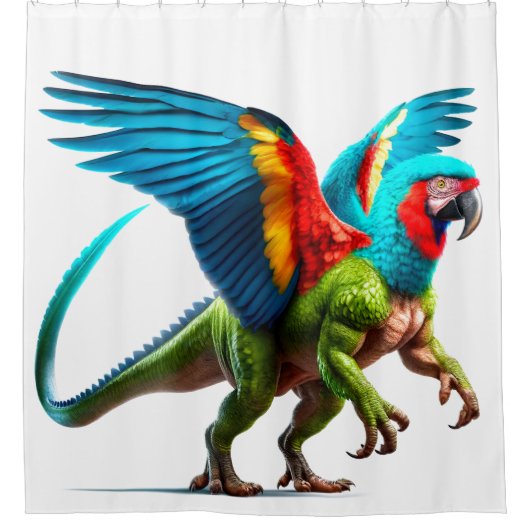 Papegaaidinosaurus Douchegordijn (Voorkant)