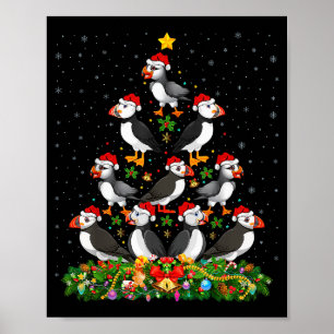 Papegaaiduiker Kerstboom Cadeau Kerstman Hoed Pape Poster