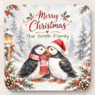 Papegaaiduiker Kerstmis Aangepaste Familienaam Bier Onderzetter
