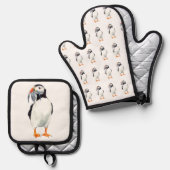 Papegaaiduiker ontwerp ovenwant & pannenlap set (Voorkant / Achterkant)