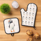 Papegaaiduiker ontwerp ovenwant & pannenlap set (Top down)