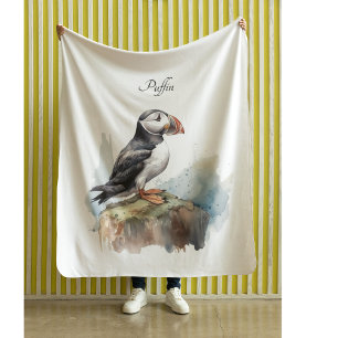 Papegaaiduiker op een Rots Aquarel, op maat gemaak Fleece Deken