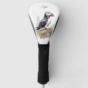 Papegaaiduiker op een Rots Aquarel, op maat Golfheadcover