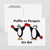 Papegaaiduiker versus Briefkaart Penquin (Voorkant / Achterkant)