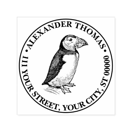 Papegaaiduiker Vogel Vintage Tekening Naam Retoura Zelfinktende Stempel (Design)