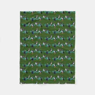 Papegaaiduikers Fleece Deken (Donkergroen)