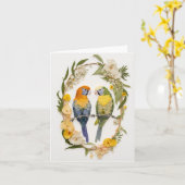 Papegaaien Bloem Collage Kunst Kaart (Gele Bloem)