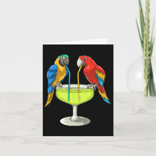 Papegaaien die Margarita drinken Hawaiaanse vakant Kaart