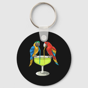 Papegaaien die Margarita drinken Hawaiaanse vakant Sleutelhanger