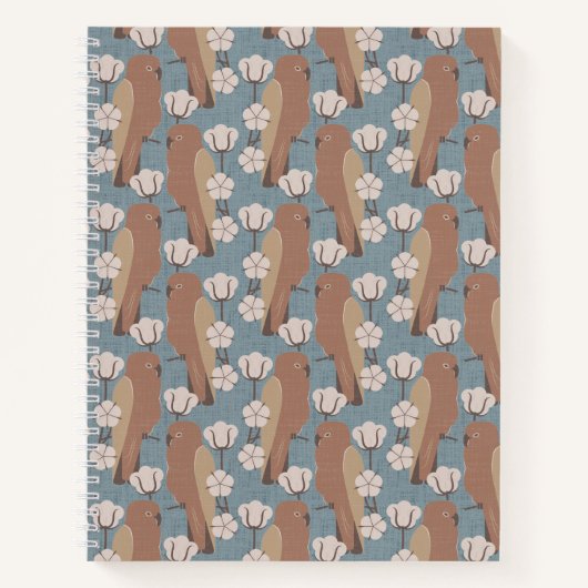 Papegaaien en katoenen bloem notitieboek (Voorkant)