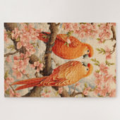 Papegaaien en kersenbloesem legpuzzel (Horizontaal)