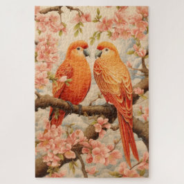 Papegaaien en kersenbloesem legpuzzel