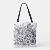 Papegaaien en Lilly klaar voor het kleuren Tote Bag (Achterkant)