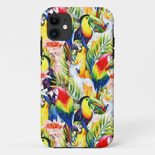 Papegaaien en palmenbladeren Case-Mate iPhone case (Achterkant)