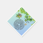 Papegaaien en zaaddoolhof op verjaardagspapieren s servet (Hoek)