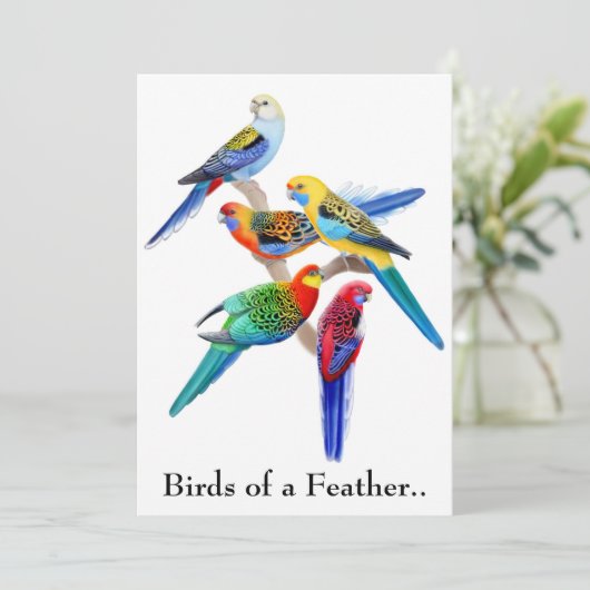 Papegaaien Feest Uitnodiging (Staand voorkant)