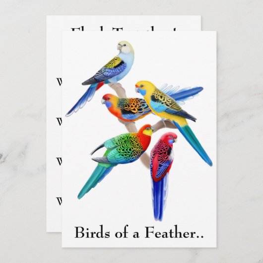 Papegaaien Feest Uitnodiging (Voorkant / Achterkant)