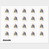 Papegaaien Gefeliciteerd Moederdag Ronde Sticker (Vel)