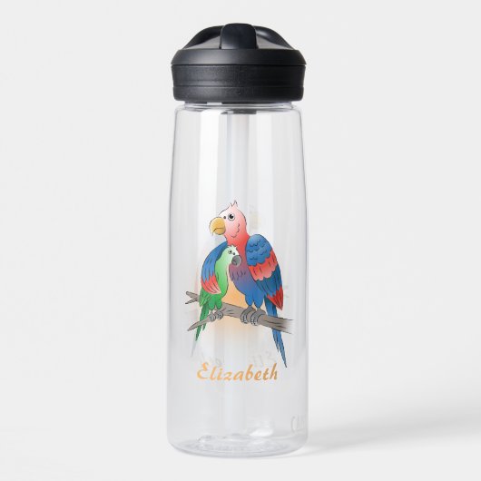 Papegaaien Gelukkige Moederdag Waterfles (Voorkant)